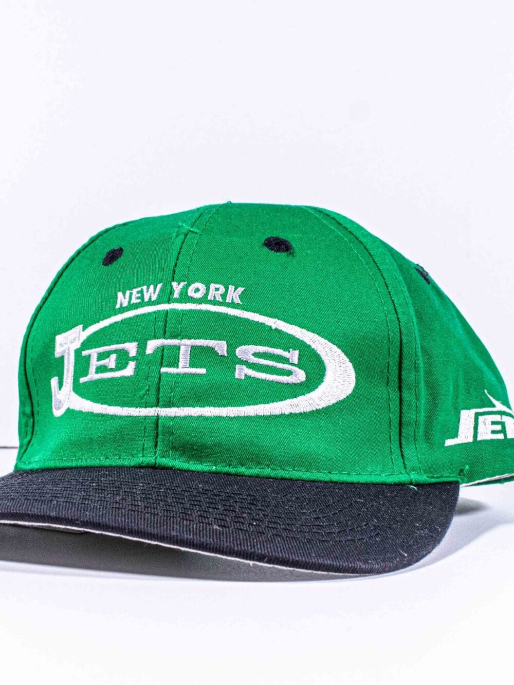 Vintage 90s New York Jets Old Logo Drew Pearson Snapback Hat Cap Green